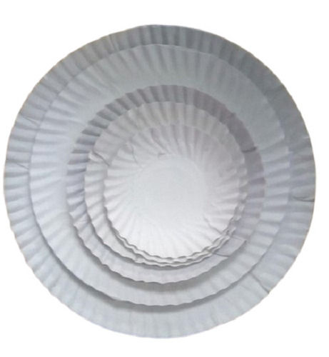 Round White Disposable Paper Plate Gsm 300 Plain For Parties 