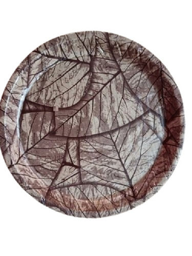 Silver Color Round Dried Leaf Paper Plates Plain For Parties Processing Type: Common