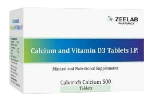 Calvirich Calcium 500 Calcium And Vitamin D3 Tablets, Pack Of 15 Tablets General Medicines