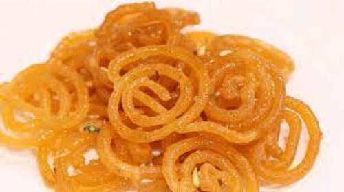 Sweet And Crunchy Semi-Soft Texture Regular Size Orange Kesar Jalebi, 1 Kg