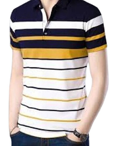 Lightweight And Stylish Polo Neck Pattern Striped T-Shirt For Men Age Group: Kids