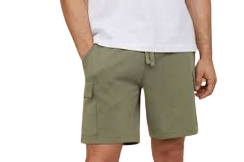 Mens Olive Green Cotton Shorts Gender: Male