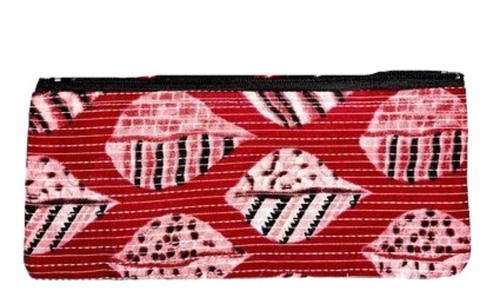 8x3.5 Inch Washable And Storages Printed Cotton Fabric Pouch