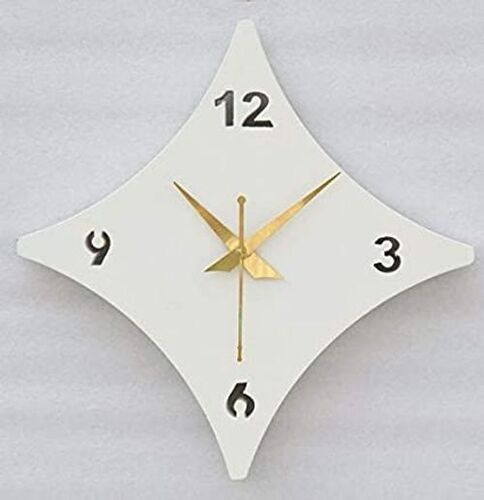 White Color Triangle Shape Size 29 X 29 X 6 Cm Wall Clock For Home And Office Use Harvester