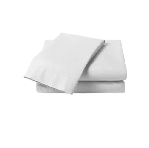 Disposable Length 108 Cm 110 Thread Count White Plain Pattern Cotton Double Bedsheet 