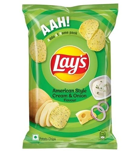 Pack Of 100 Gram American Style Cream And Onion Flavor Lays Potato Chips