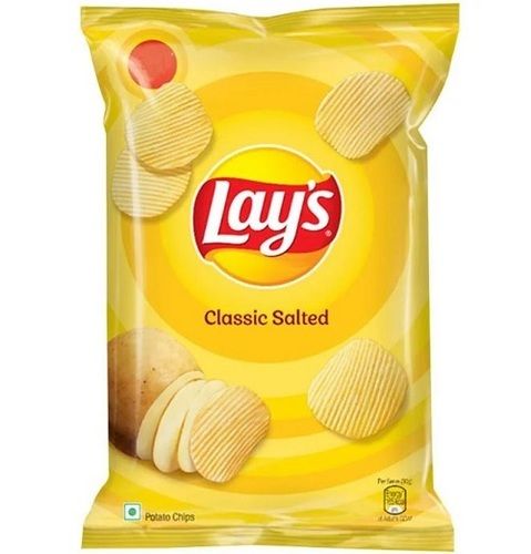 Yellow Round Crispy And Crunchy Classic Salted Lays Potato Chips 