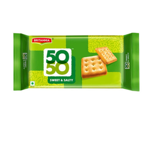 200 Gram, Sweet And Salty Square Crispy 50-50 Biscuits 