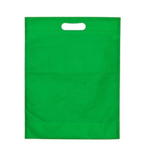 Biodegradable Loop Handle Plain Reusable Green Non Woven Carry Bags 