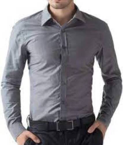 Mens Regular Fit Formal Grey Shirt Age Group: +18