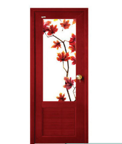 Waterproof Rectangle Shape Flower Printed Pink Pvc Plastic Door, Application For Kitchen And Bathroom 