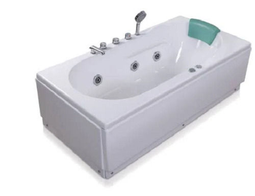 Stylish And Modern White Rectangular High Gloss Ceramic Bathtub, Size 500 Mm