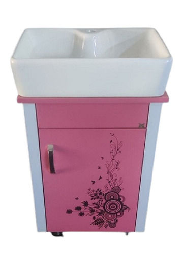 Bathroom Accessories Pink And White Floor Mounted Ceramic Wash Basin For Bathroom, Size 63 Cm X 45 Cm