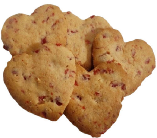 Fruity Dried Cranberry Shortbread Hearts Shape Butter Cookies, Sweet And Delicious Taste 