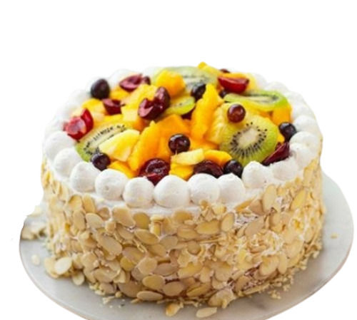Non Eggless Ready To Eat Sweet And Delicious Fresh Round Fruits Cake 