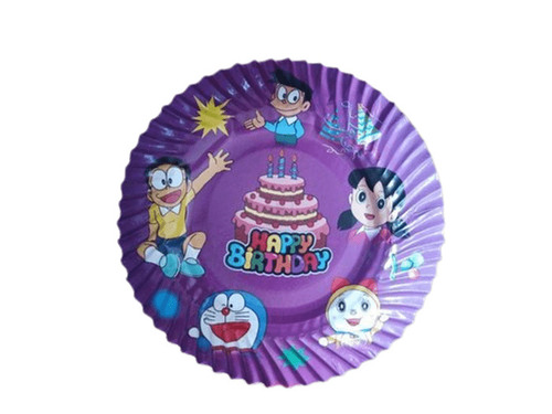 मज़बूत कट-रेसिस्टेंट वाटरप्रूफ और हल्के डिस्पोजेबल प्रिंटेड पेपर प्लेट्स, 25 पीस पैक एप्लीकेशन: सर्विंग फ़ूड