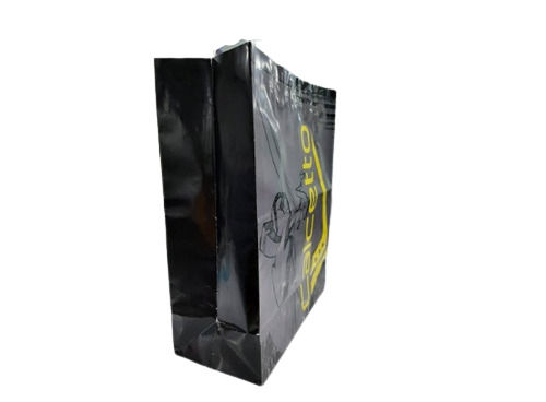 Light Weight And Eco Friendly Printed And Laminated Black Kraft Paper Carry Bags