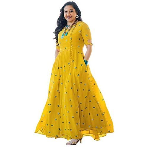 Casual Formal Sleeves Rayon Long Anarkali Kurti