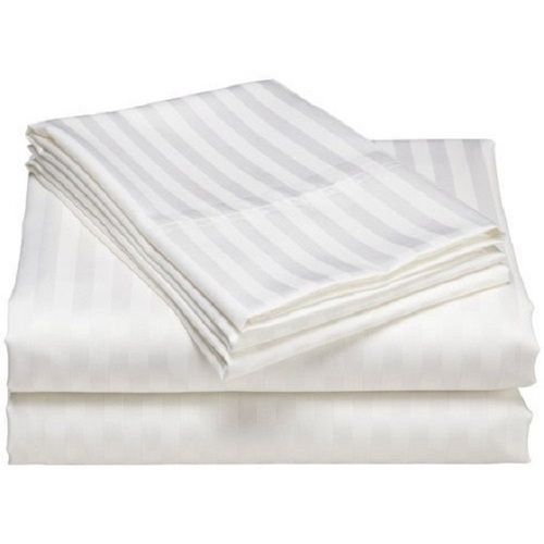 78x98 Inches Easily Washable And Quick Dry Striped Plain Double Cotton Bed Sheet