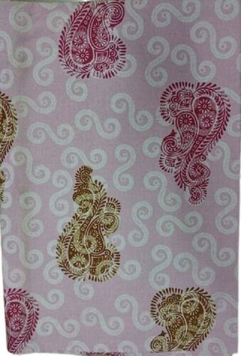 Quick Dry 90 X 100 Centimeter Pink And Brown Block Printed Double Bedsheet, For Home 200 To 800 Yarn Count 