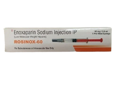  रोसिनोक्स -60 एनोक्सापरिन इंजेक्शन आईपी 60 मिलीग्राम, जिसका उपयोग गहरे शिरापरक थ्रोम्बोसिस को रोकने के लिए किया जाता है 