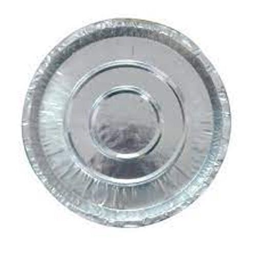 White Biodegradable Round Shaped Silver Coated Paper Disposable Plates 8 Inches, Pack Of 100