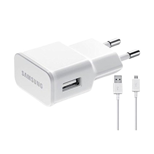 2 Ampere PVC Plastic Adapter and USB Cable Rubber Fast Charging Mobile Charger - PVC Plastic Material, White Color | Quick Charge for Multiple Devices