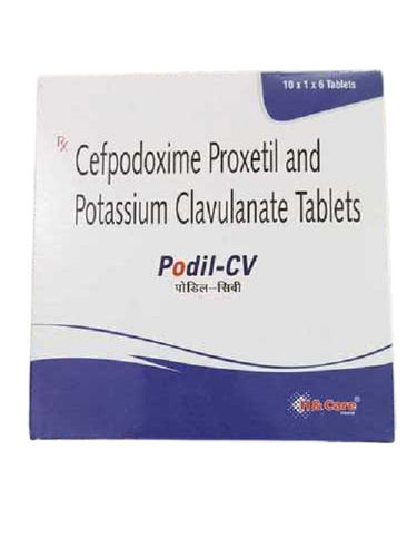 Cefpodoxime Proxetil And Potassium Clavulanate Tablets, Pack Of 10 X 1 X 6 Tablets