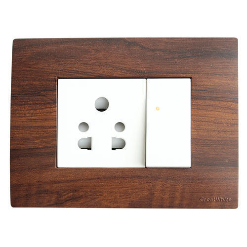 Polycarbonate Brown And White Rectangular Shape Modular Switches