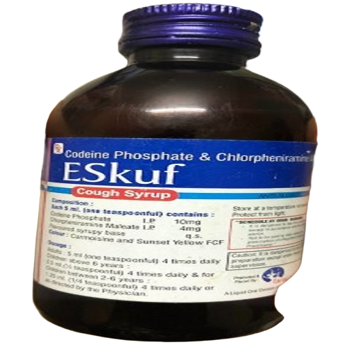 Eskuf Anti Cough Syrup - 100 Ml Bottle Sugar Free Natural Ingredients Kids Safe Long Lasting Soothing Effect Cough and Congestion Relief