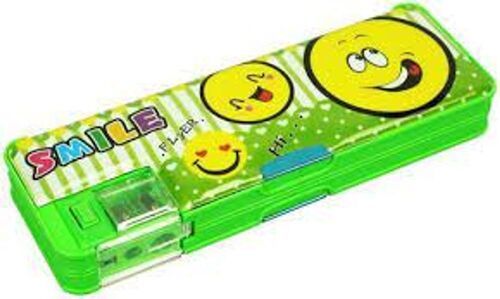 Large Capacity Green Coloured Fashionable Plastic Pencil Case Box, 500 Grams