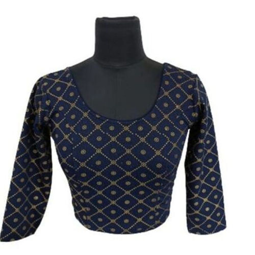 Blue Ladies Beautiful Trendy Soft Cotton Stretchable Blouse