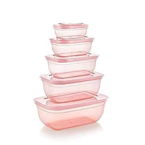 Blueand Pink Plastic Containers For Food Storage