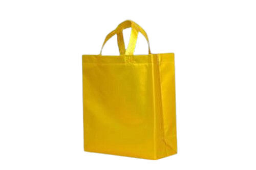 Recyclable Loop Handle Box Shape Reusable Yellow Polypropylene Shopping Bag