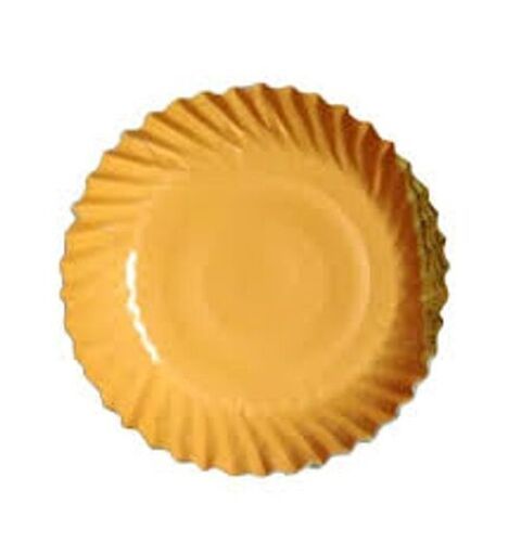 Disposable Lightweight Yellow Coated Plain Paper Plates Size: 6 Inch