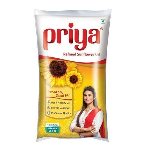 Light Yellow Healthy And Nutritious Rich In Natural Vitamins Priya Sunflower Oil 1L