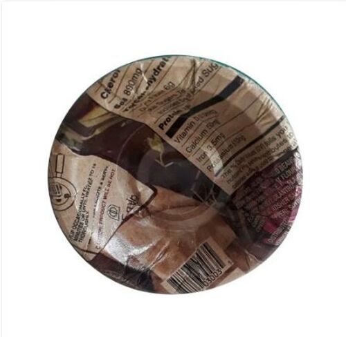 Brown 5.5 Inch Round Printed Disposable Paper Bowl