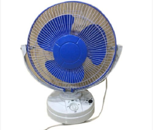 White And Blue 90 Watt Power 220 Volt Related Voltage Plastic Body Three Blade Electric Table Fan