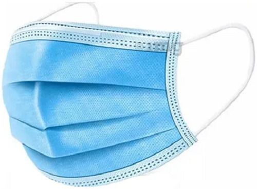 Sky Blue Non Woven Medical Grade Disposable And Sterilized Surgical Face Mask 