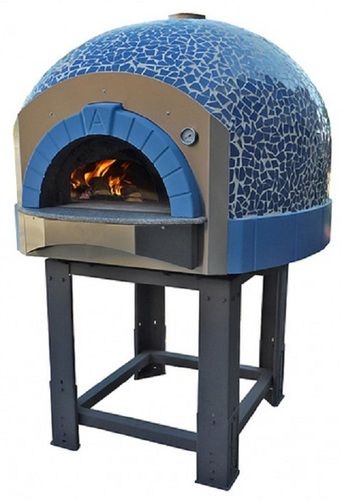 Black Blue Color Semi Automatic Wood Fire Pizza Oven For Restaurant Use