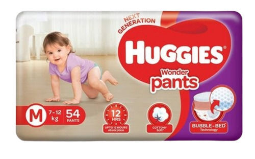 54 Pieces Medium 7-12 Kg Absorbing Capacity Huggies Wonder Pant Diapers