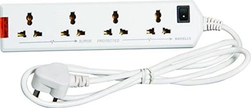 Heavy Duty And High Efficient Multi Socket White Pvc Electrical Extension Board  Dimension(L*W*H): 18.5 X 8.5  X 5.0  Centimeter (Cm)