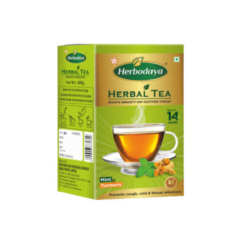 100 Grams Food Grade Sugar Free Mint And Turmeric Herbodaya Herbal Tea