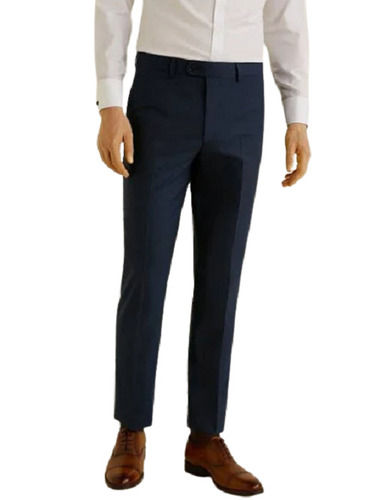 Buy online ASHTOM Black Formal Cotton Trouser Regular Fit For Men