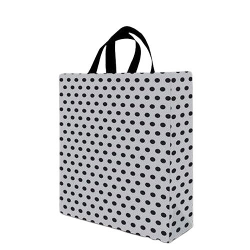 Black And White 35.X 25.4 X 35 Cm Loop Handle Dotted Print Non Woven Laminated Shopping Bag 