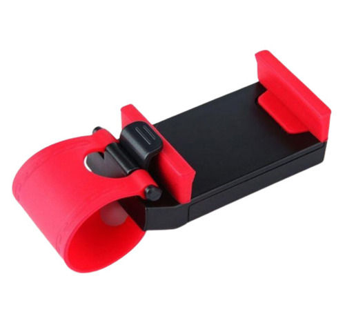 Red And Black Abs Plastic Car Steering Wheel Mount Universal Mobile Holder