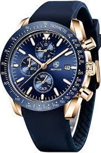 Blue Men Round Analog Wrist Watches