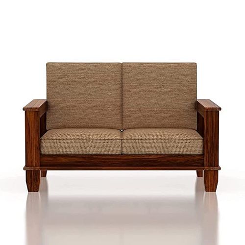 Durable Beautiful And Comfortable Stylish Brown Wooden Two Seater Sofa