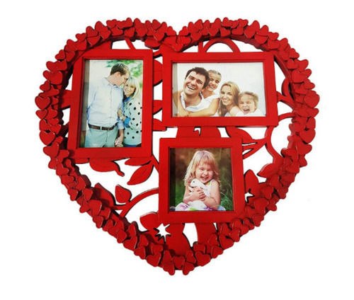 Painting Heart Shape Matte Finish Wall Mounted Plastic Photo Frame For Decoration 