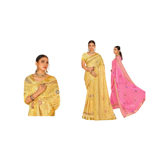 Traditional Indian Designer Printed Cotton Silk Saree